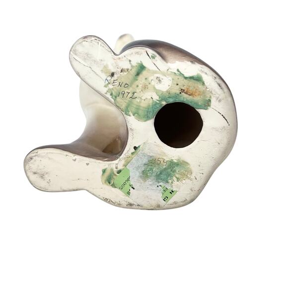 Vintage Ceramic Siamese Cat Figurine 12" Brown Cream Long Neck 1972 Damaged - Picture 11 of 12